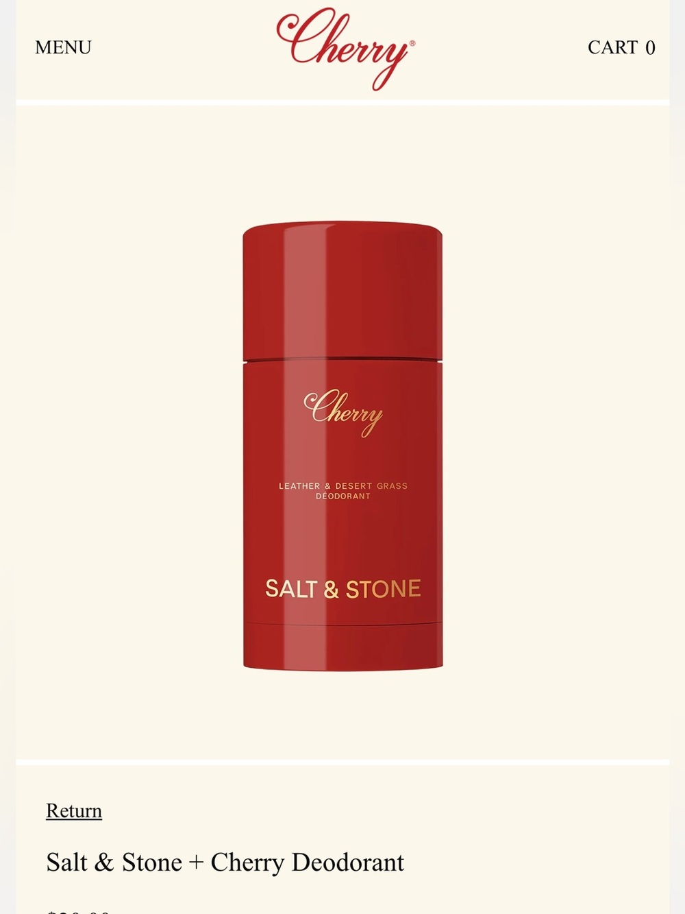 Leather & Desert Grass Deodorant - Red